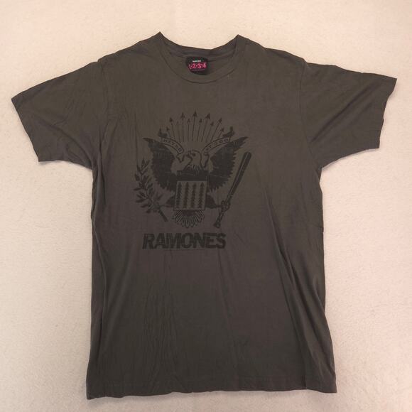 Ramones Band Crew Neck Short Sleeve Graphic T Shirt Mens Size Large L Gray - Picture 2 of 9